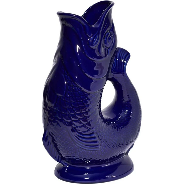 Gluckigluck Wasserkaraffe, (Original Gluggle Jug aus England), mit Gluckergeräusch, handgefertigt, ikonisches Fisch-Design, 1,2 L – Bild 2
