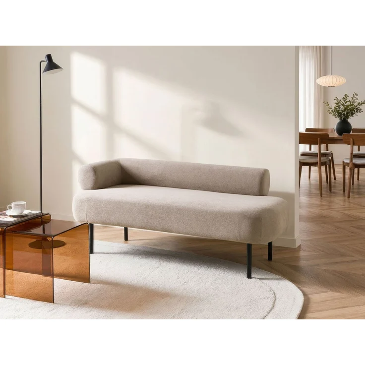 Linksseitige Chaiselongue MIRMANDE Stoff Hellbraun – Bild 3