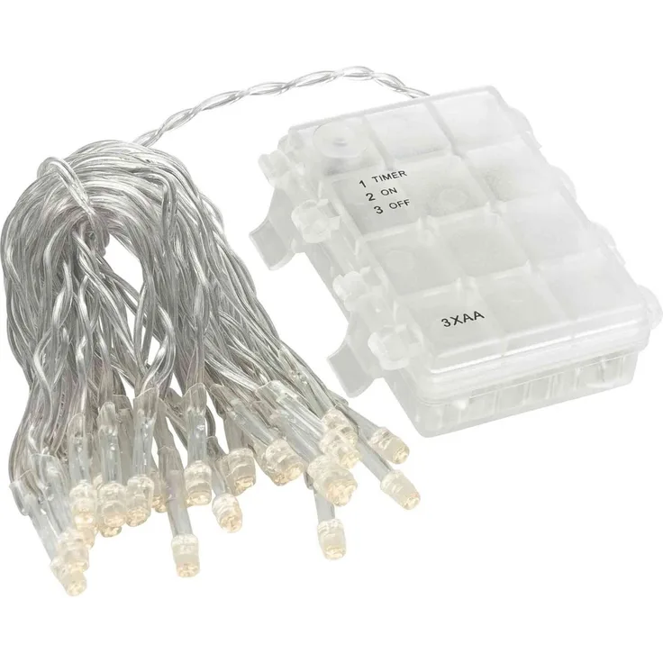 2x 30er LED Outdoor Lichterkette Set Batteriekette Weihnachten Beleuchtung Deko warmweiß