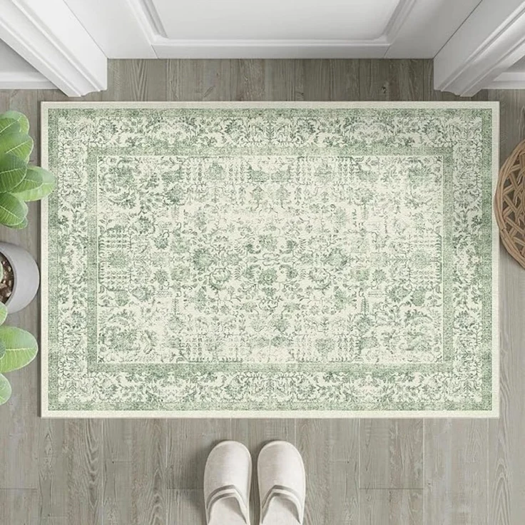 PURECOZY Teppich kurzflor, Wohnzimmerteppich, rutschfester Teppich, Vintage-Stil, rechteckig, Höhe: 6.1 mm, geeignet für verschiedene Innenräume – Bild 3