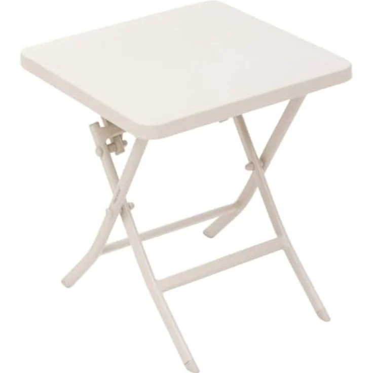 XXXL Klappbarer Gartentisch Greensboro, Beige, Metall, 40x45x40 cm, platzsparend und vielseitig einsetzbar – Bild 1