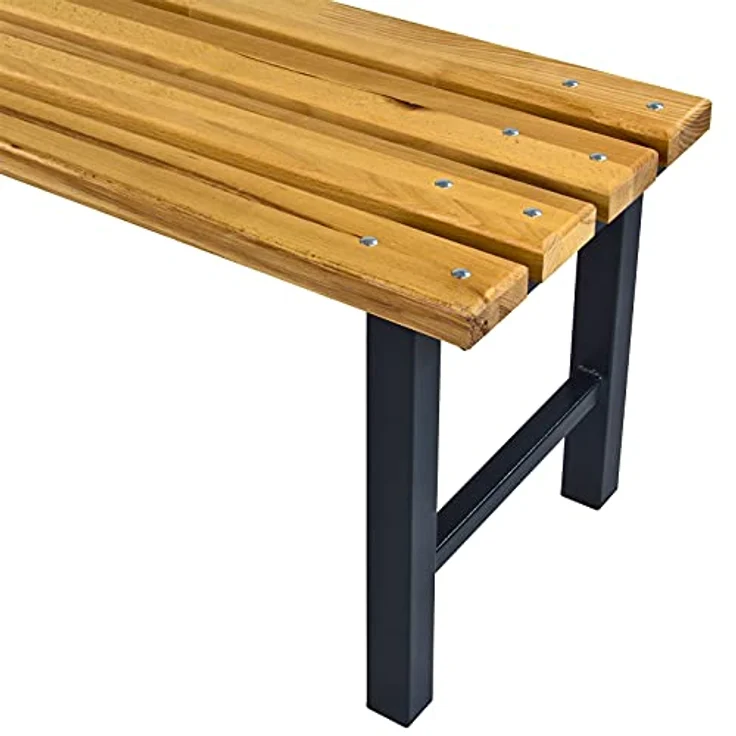 ADB Garderobenbank Umkleidebank freistehend, 1000x400x420 mm, Anthrazitgrau, robustes Vierkantrohrgestell – Bild 3