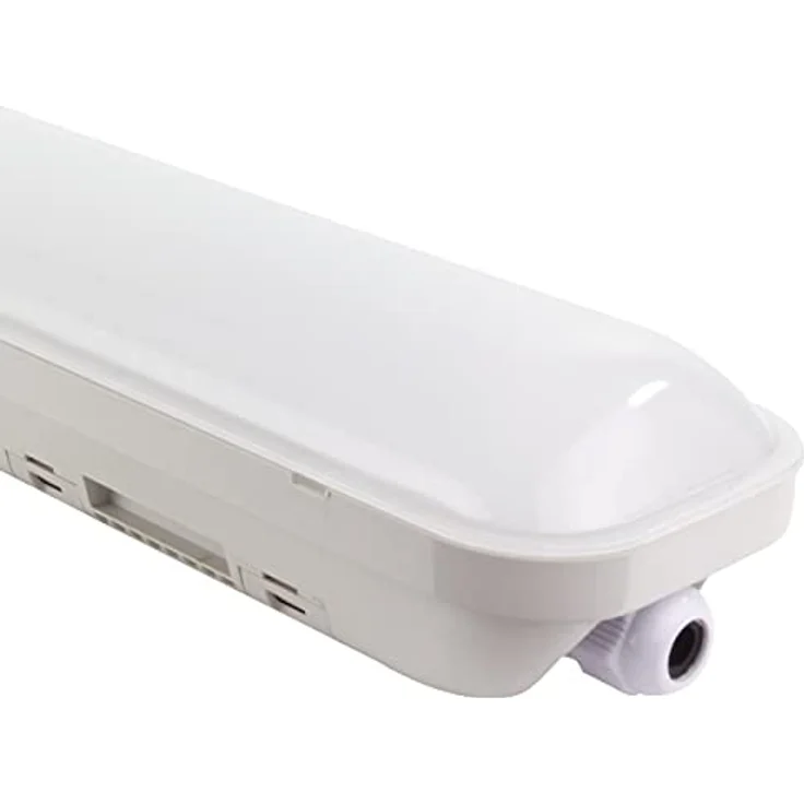 REV OMEGA Werkstattlampe, LED Feuchtraumleuchte, Aussenleuchte, 48W, 4200lm, IP65, 148 cm, 20. 000h, grau – Bild 4
