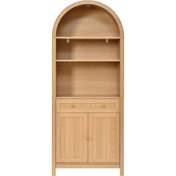 ZUBALIYA Aufbewahrungsschrank, mit Schubladen, mit Stauraum, H 180 × T 40 × B 76 cm, Natur, MDF / Spanplatte – Bild 19