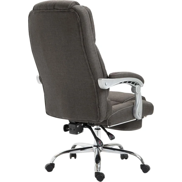 DELUKE® Bürostuhl MIAMI Stoff - 118x68x64, Dunkelgrau Stoff Metall in Chromoptik Gestell ergonomische Bürostühle Homeoffice Stuhl mit Rollen – Bild 5