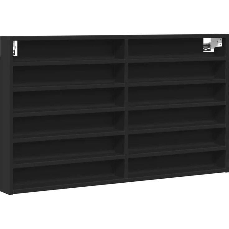 vidaXL Vitrinenschrank Schwarz 100x8,5x58 cm Holzwerkstoff 847941 – Bild 2