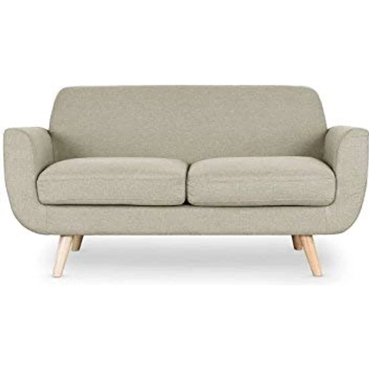 Menzzo Danube Skandinavisches 2-Sitzer Sofa mit Stoffbezug Beige – Bild 3