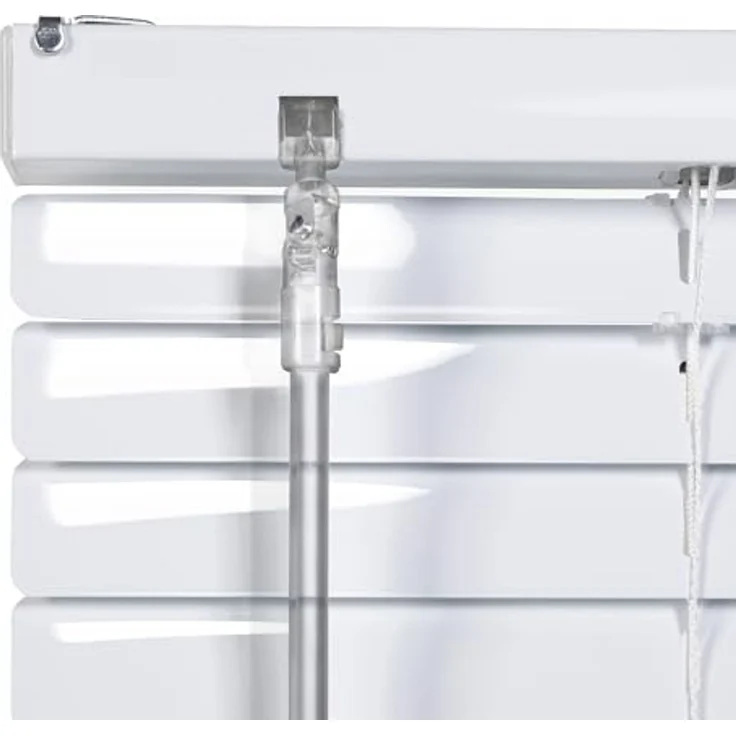 Sonello Jalousie Klemmfix ohne u. mit Bohren 30cm x 100cm Weiß Aluminium Jalousette, Klemmfix, Inkl. Halterung für Decken- u. Wandmontage Alu Jalousie Fenster u. Tür, Blickdicht freihängend – Bild 6