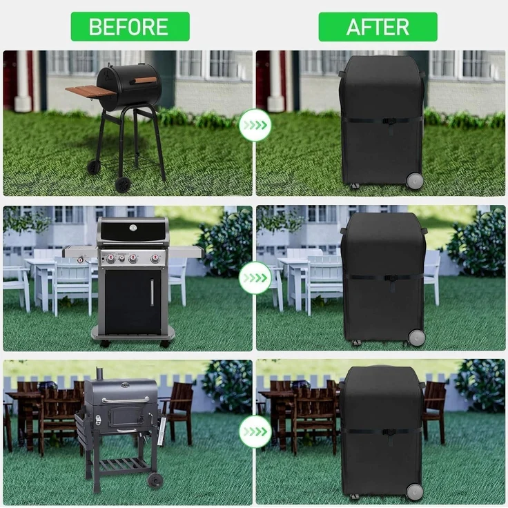 Grillabdeckung 600D Oxford-Stoff Schwarz für Brinkmann Char Broil Weber,Jenn – Bild 5