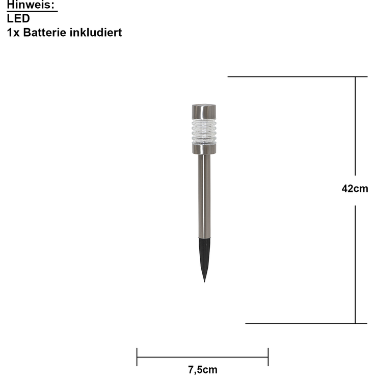 LED Solar-Wegeleuchte ,Terni', Edelstahl, Dämmerungssensor, warmweiß, 42cm – Bild 3