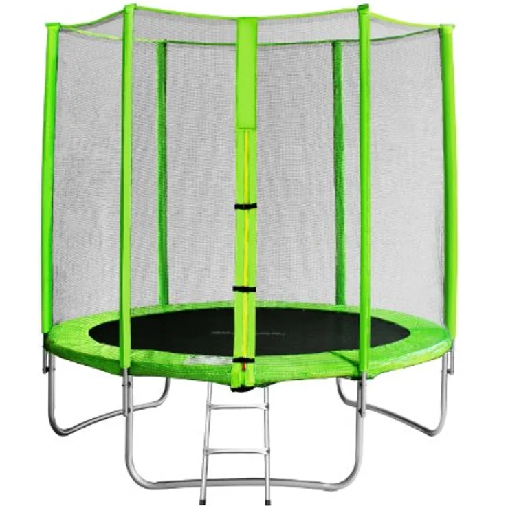 SixBros. SixJump 1,85 M Gartentrampolin Grün TG185/1572, inkl. Sicherheitsnetz, Leiter und Wetterplane, max. Traglast 100 kg – Bild 1