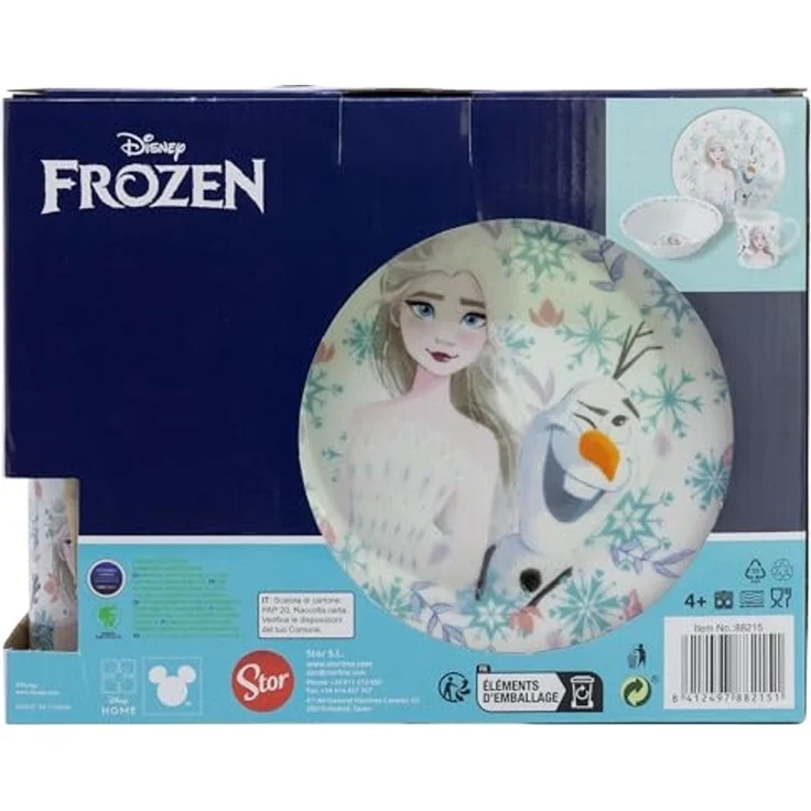 Disney Frozen Kindergeschirr-Set Keramik 3 teilig Teller Schüssel Becher in Geschenkbox (3-tlg), 1 Personen, Keramik, 3 Teilig – Bild 2