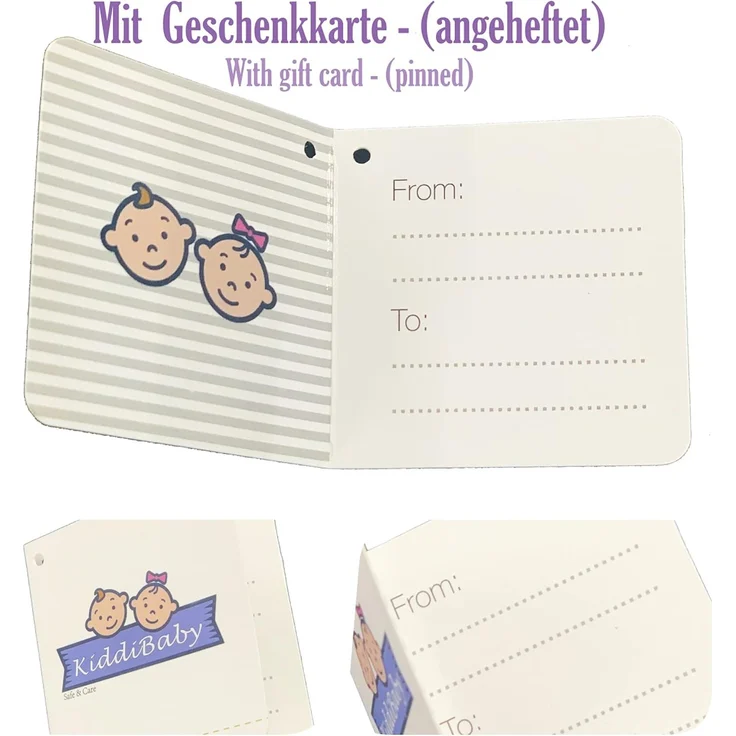 KIDDI-MEDIA Babydecke mit Name und Geburtsdatum Bestickt/kuschelig weich / 1A Qualität (Hellblau - Äffchen) – Bild 6