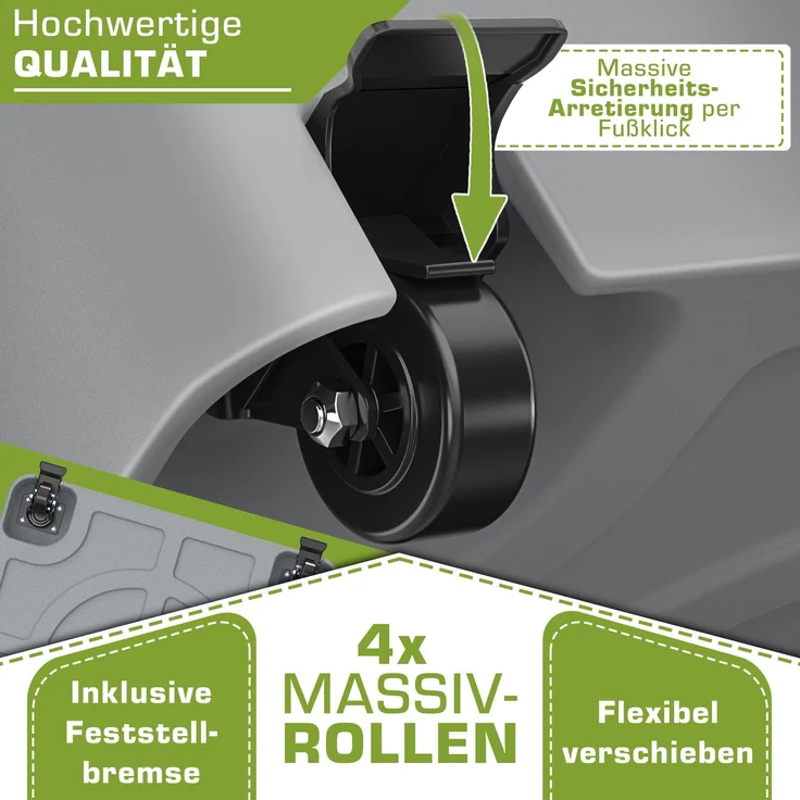 tillvex® Sonnenschirmständer PAVERA mit Rollen & Bremsen Grau | Schirmständer befüllbar 37 Liter / 56 kg | Schirmgewicht Sonnenschirm & Marktschirm Ø 1,8-3,7m | Ampelschirmständer wetterfest – Bild 5