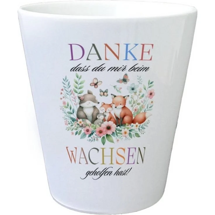 speecheese Blumentopf Waldtiere Blumentopf mit Spruch Danke für Deine Hilfe beim Wachsen – Bild 4