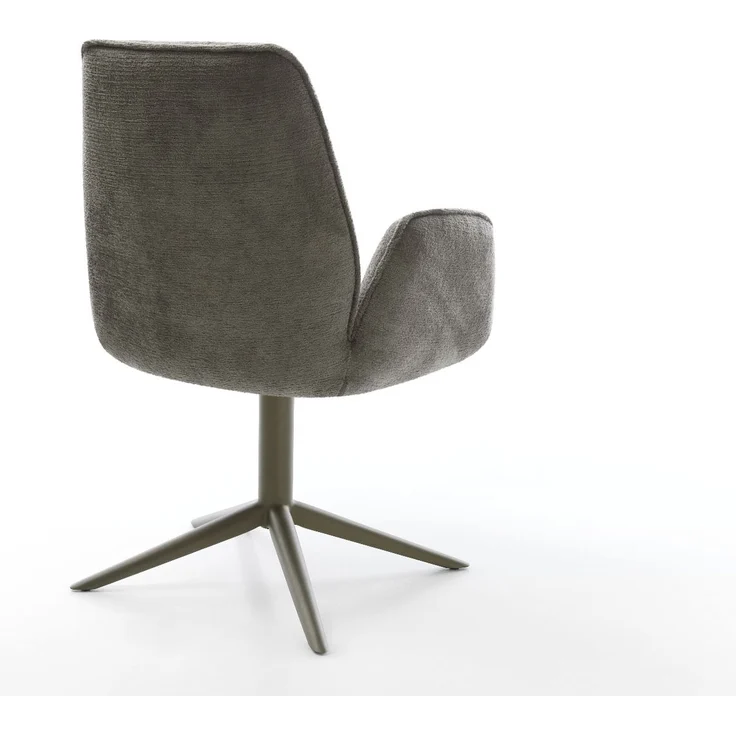 Drehstuhl Zoa-Flex Bouclé Soft Schlamm Fußkreuz Effektfinish Titan 360° drehbar Wippfunktion Taschenfederkern – Bild 5