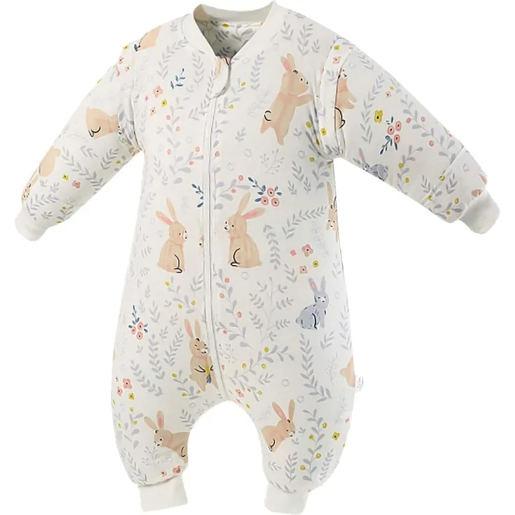 SONARIN Babyschlafsack mit Beinen Schlafsack mit Füße,abnehmbaren Ärmeln,dünn,2,5 Tog,Bio-Baumwolle Verschiedene Größen von 6 Monaten bis 6 Jahren