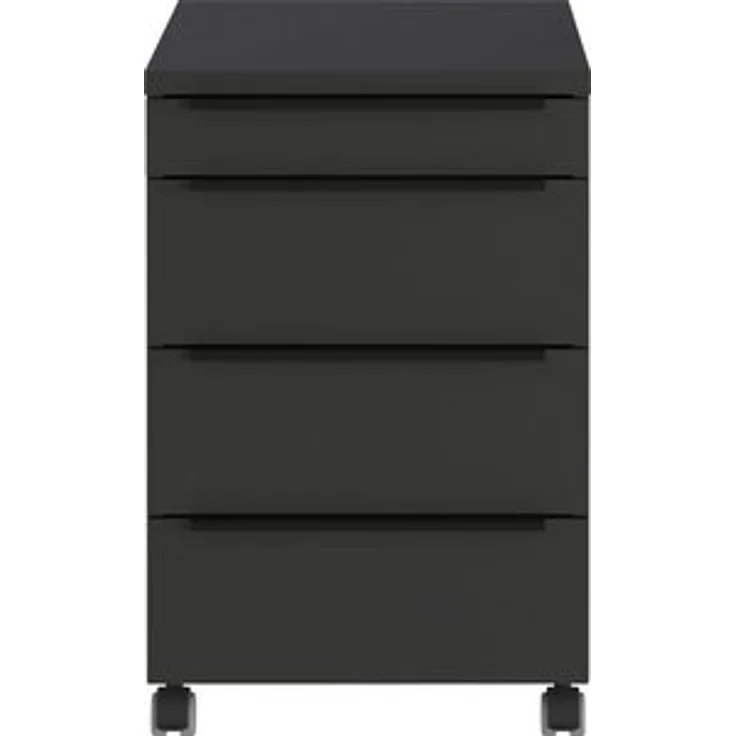 GERMANIA Rollcontainer Mailand, mit 4 Schubladen, optional mit Schubladendämpfung, Utensilienfach, 42x63 cm, Made in Germany – Bild 6