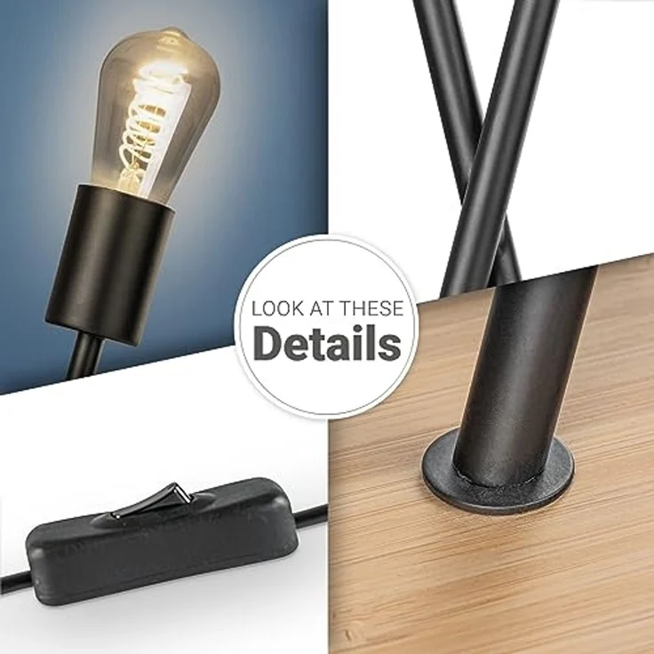 Paco Home Tischleuchte IKS, ohne Leuchtmittel, Stehlampe LED Lampe Wohnzimmer Vintage Retro Industrial Design E27 – Bild 4