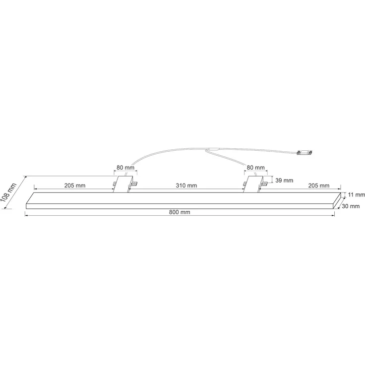 SEBSON Spiegelleuchte LED Spiegellampe Bad 80cm IP44 15W 1000lm 4000K 230V 800x108x39mm, LED integriert, neutralweiß, Aufbauleuchte + Klemmleuchte, 110° Abstrahlwinkel, einfach Montage – Bild 3