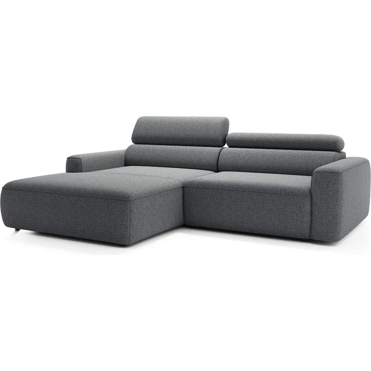 Selsey 'Fando' Ecksofa mit Schlaffunktion, L-Form, 4-Sitzer, Flechtstoff Grau, 252 cm, links