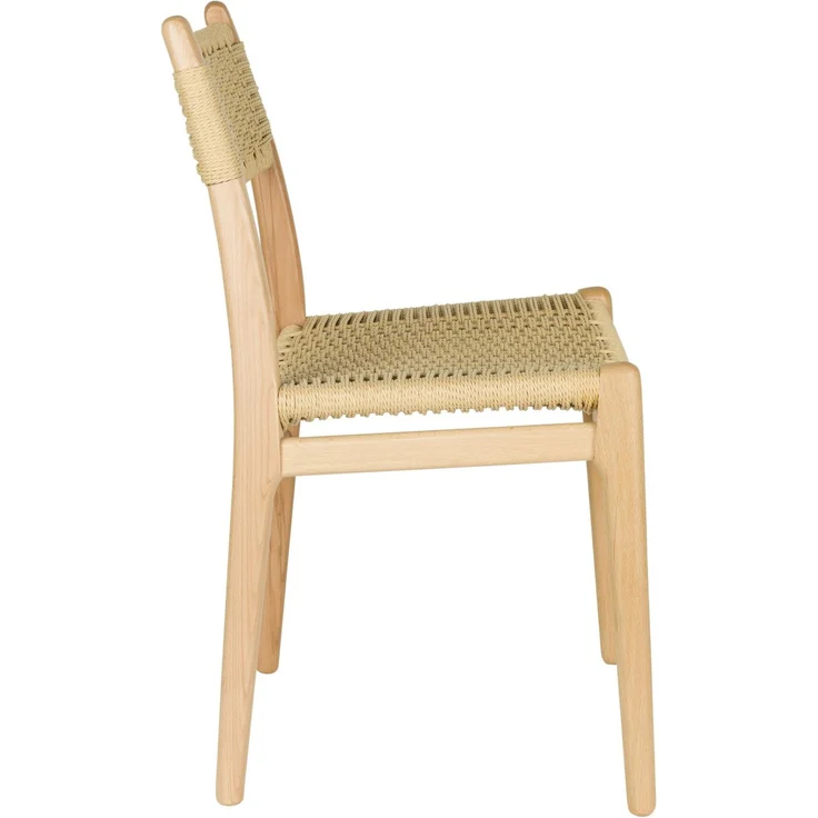 Dutchbone Esszimmerstuhl Cecile im 2er-Set, Gestell aus Buchenholz, Sitz- und Rückenlehne aus geflochtenem Seil, Natur/Beige – Bild 4