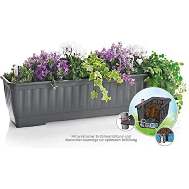 alpfa 852539 Pflanzkasten mit Bewässerung - 60 cm - Farbe: ANTHRAZIT – Bild 2