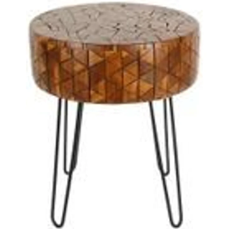 Teak Beistelltisch Sophie mit Haarnadel Beinen – Bild 6