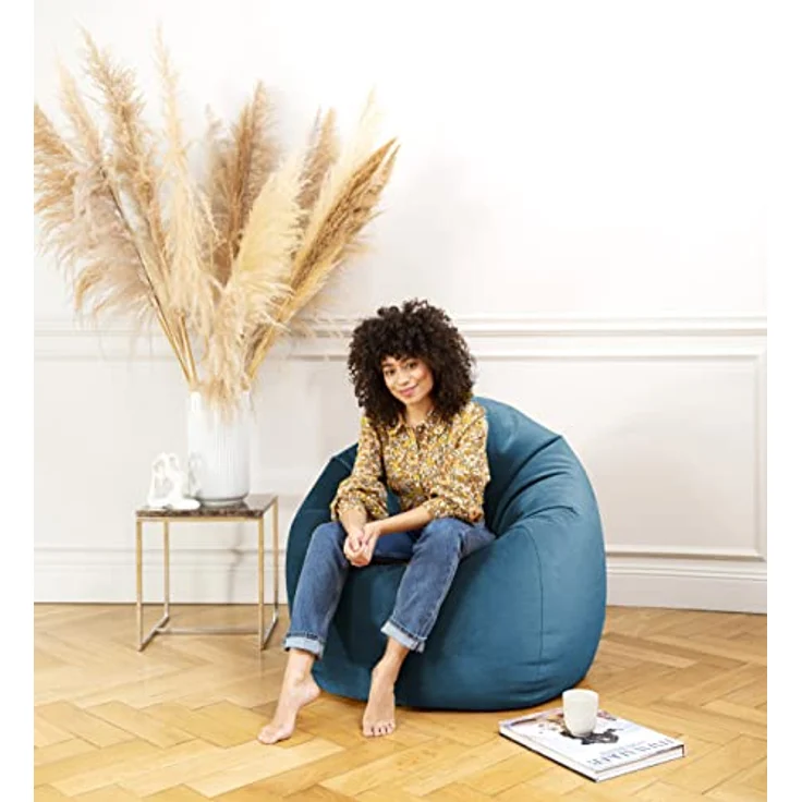 Sitting Point Sitzsack Marla XXL Samt Petrol – Bild 3