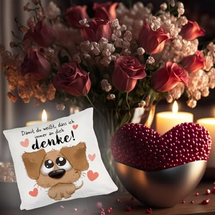speecheese Dekokissen Hund Kuschelkissen mit Spruch Damit du weißt dass ich immer an dich – Bild 5