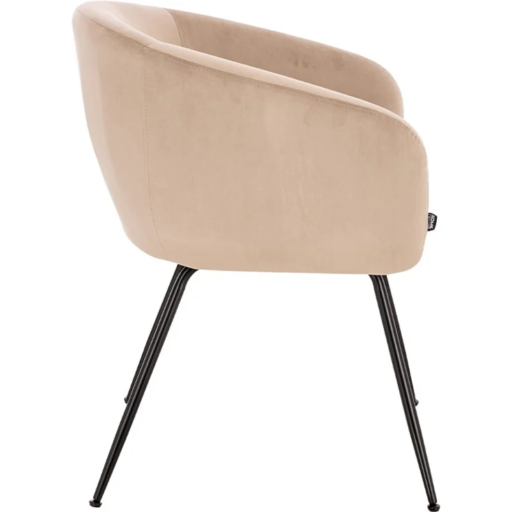 HOME DELUXE Esszimmerstuhl Samt mit Armlehne ARIA - 2er Set Beige – Bild 5