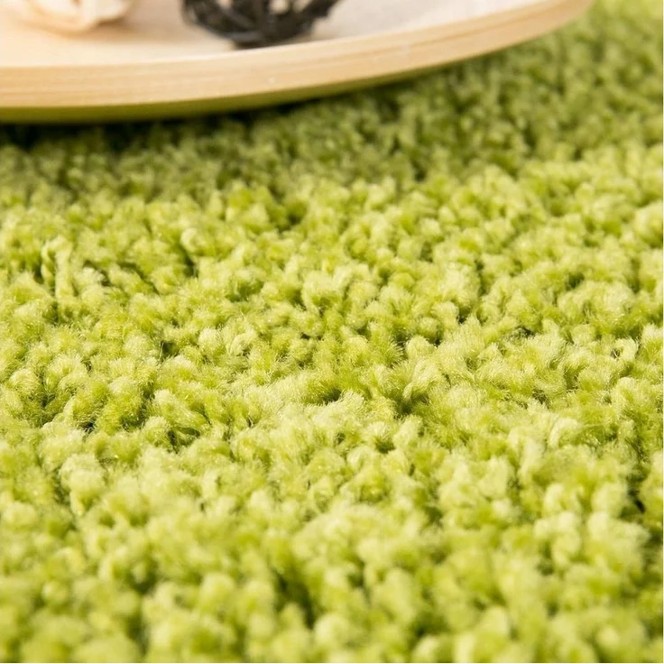 Vimoda Hochflor-Teppich Teppich Shaggy langflor Grün, Rund, Höhe: 30 mm, Läufer Grün Langflor Einfarbig, Modern, wohnzimmerteppich – Bild 3