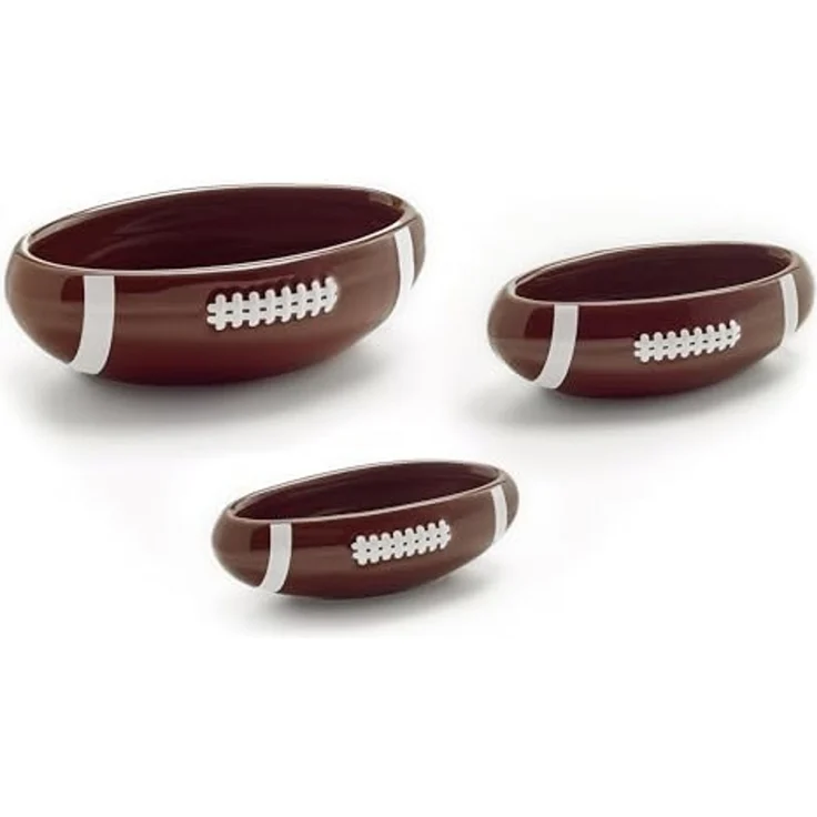 40YARDS Snackschale American Football Snack- & Dipschalen / Schüsseln, Keramik, (3 kleine Schalen: 16, 13, 10 cm) – Bild 1