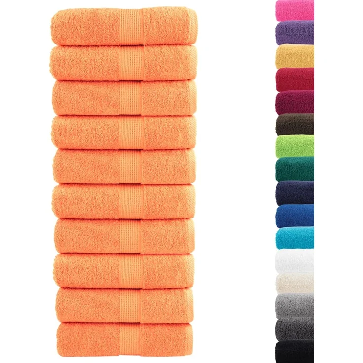 vidaXL Premium Waschhandtücher SOLUND 10 Stück Orange 30x30 cm 600 g/m² 137373 – Bild 2