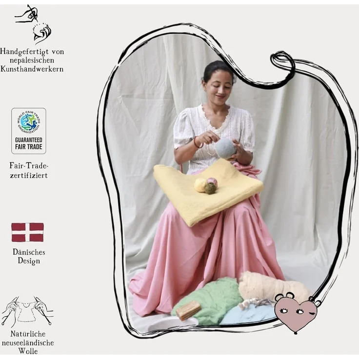 Én Gry & Sif Wimpelkette aus Filz, Kinderzimmer Babyzimmer Deko zum Aufhängen, hand-made, fair-trade, Girlande 190cm – Bild 4