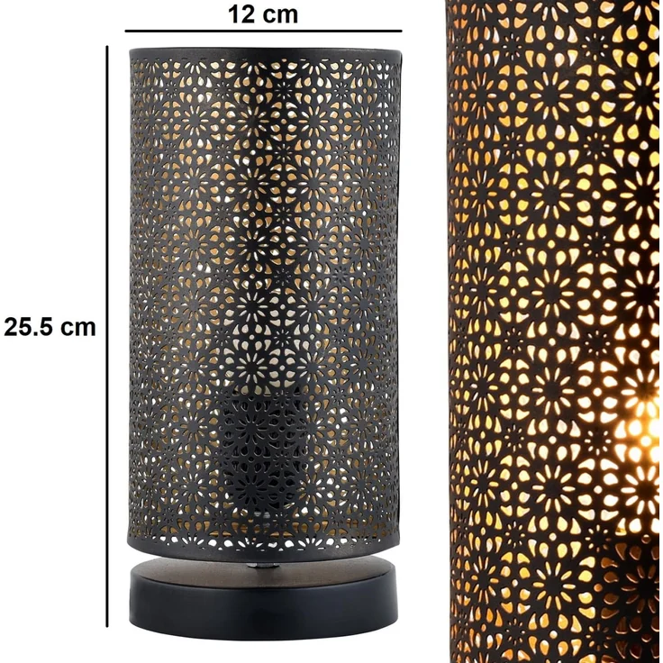 Marrakesch Orient & Mediterran Interior Nachttischlampe 2er Set Moderne Deko Tischlampe Nachttischlampe Lampe Tuza Schwarz, Leuchtmittel nicht im Lieferumfang, Handarbeit – Bild 5