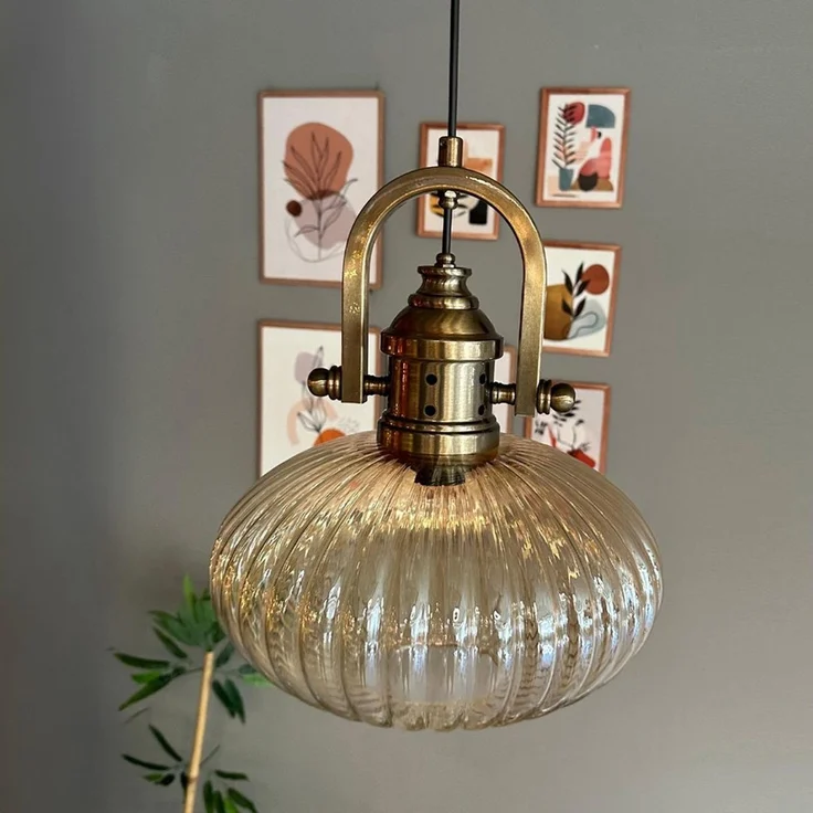 Bamyum Pendelleuchte Elegant Glas Pendelleuchte Hängelampe Restaurant Halle Beleuchtung, ohne Leuchtmittel – Bild 5