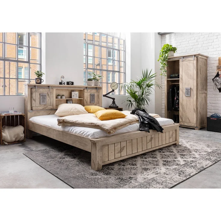 Bett Mango 160x200x105 whitewash lackiert RAILWAY #373 – Bild 9