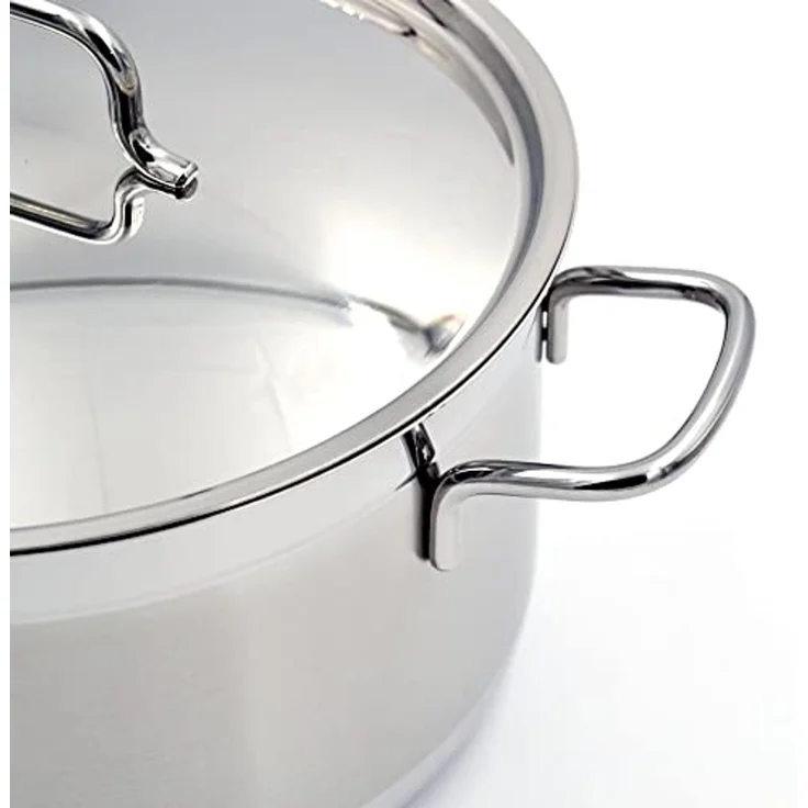 KORKMAZ Edelstahl 18/10 tiefer Topf mit Edelstahldeckel 28x18cm 11.0L KORKMAZ ALFA A1029 – Bild 3