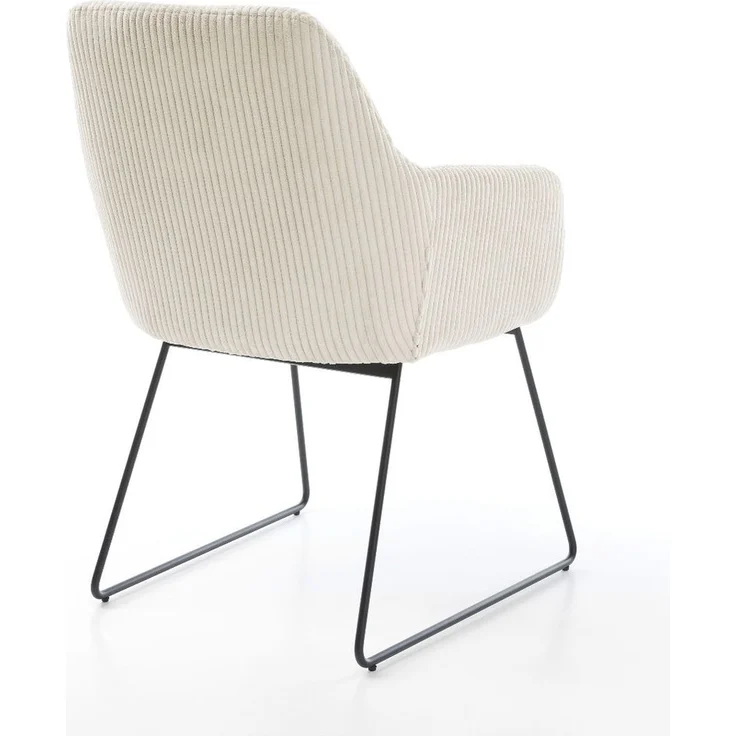 Esszimmerstuhl Pejo-Flex Cord Beige Kufengestell Schwarz Taschenfederkern – Bild 5