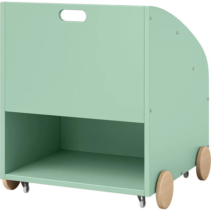 Bellabino 'Towy' Kinderbücherregal, grün, 43x40x43 cm, Holz, Spielzeugregal mit 3 Ablagefächern und Geheimfach – Bild 12