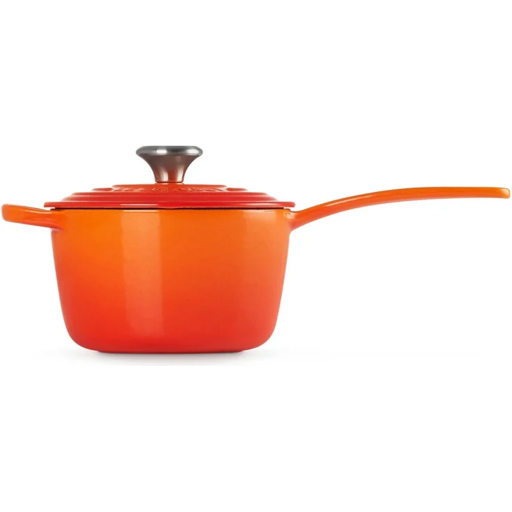 LE CREUSET Serviertopf Stielkasserolle Signature rund ofenrot 16cm, Emailliertes Gusseisen – Bild 3
