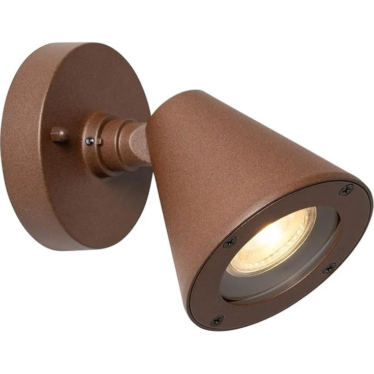Qazqa Außen-Wandleuchte Ciara, ohne Leuchtmittel, GU10, Rostbraun, Modern, Aluminium, 1-flammig – Bild 1