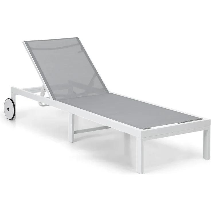 blumfeldt Sonnenliege, Polyester-Sonnenliegen mit Aluminium Rahmen, Sonnenliege mit Rollen, Schnelltrocknende Wetterfest, Liegestuhl Verstell- & Klappbar Gartenliege