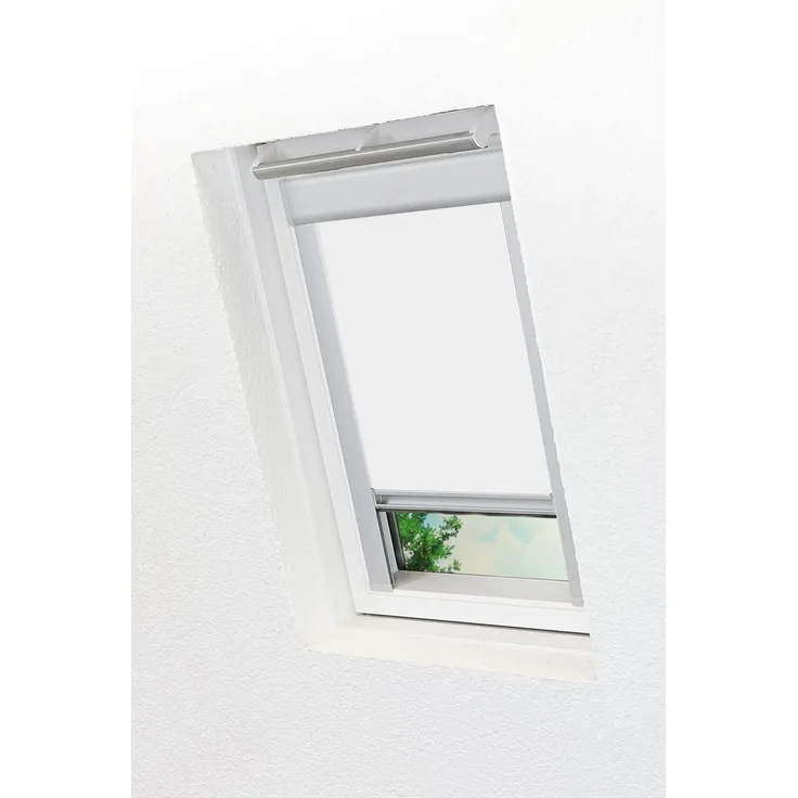 Lysel - Qualitätsdachfensterrollo abdunkelnd reinweiß Rollo geeignet für Velux Dachfenster C 04, 6, (B x H) 38.30cm x 74cm in weiß/reinweiß