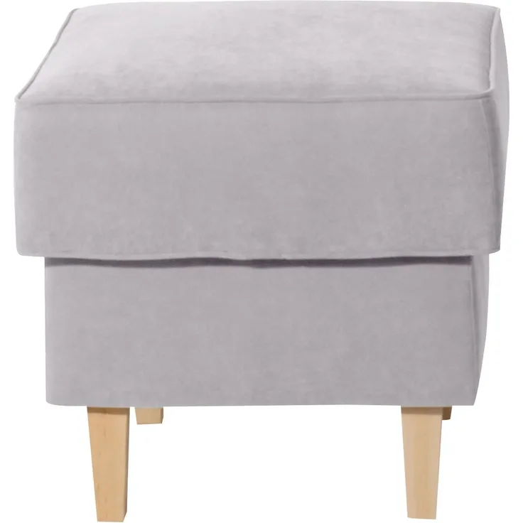 Hocker Karlen Bezug Veloursstoff Buche natur / silber 22062