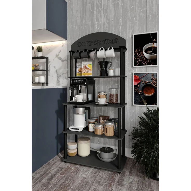 Skye Decor 'Time - Black' Kaffeestation, Schwarz, 69 x 160 x 39 cm – Bild 1