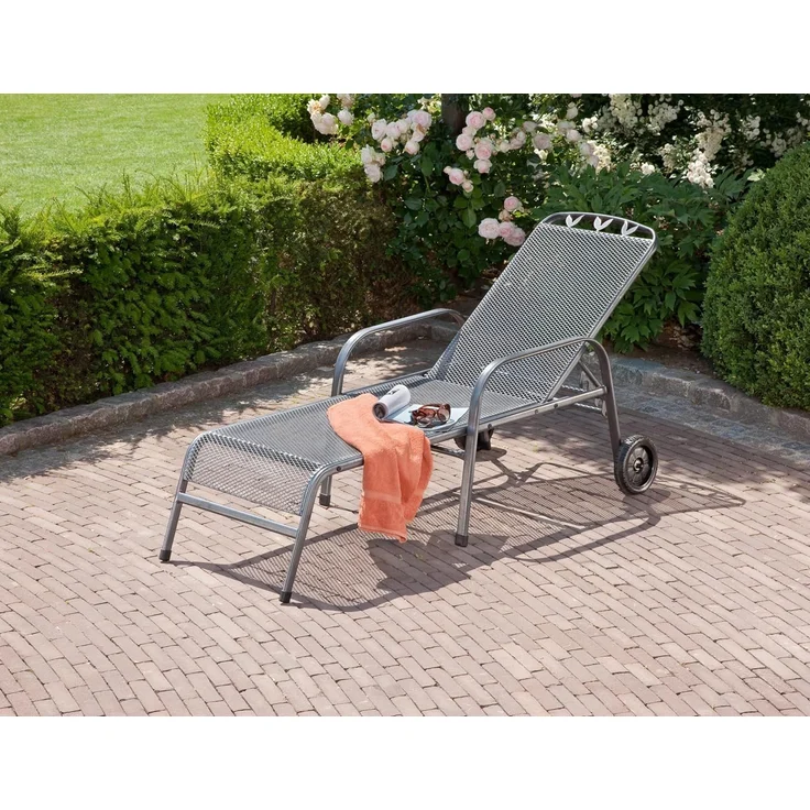greemotion Rollliege Toulouse, aus Stahl im Streckmetall-Design, ca. 190 x 56 x 70 cm, Eisengrau – Bild 2