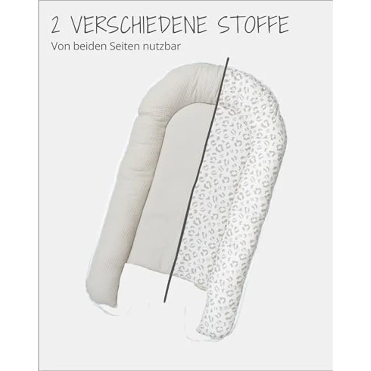 ULLENBOOM ® Bettnestchen Kuschelnest Baby 55x95 cm, kuscheliges Babynest, Made in EU, (1-tlg), Ideal für Neugeborene als Reisebett, Leo – Bild 6