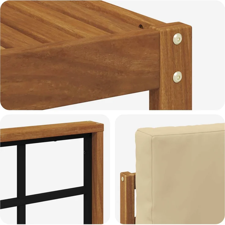 vidaXL Outdoor-Sofagarnitur 6 stk. 5-Sitzer Natur und Beige 3366301 – Bild 6